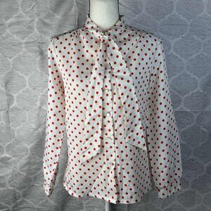 Vintage JCPenney Fashions Red Polka Dot Blouse – Size M